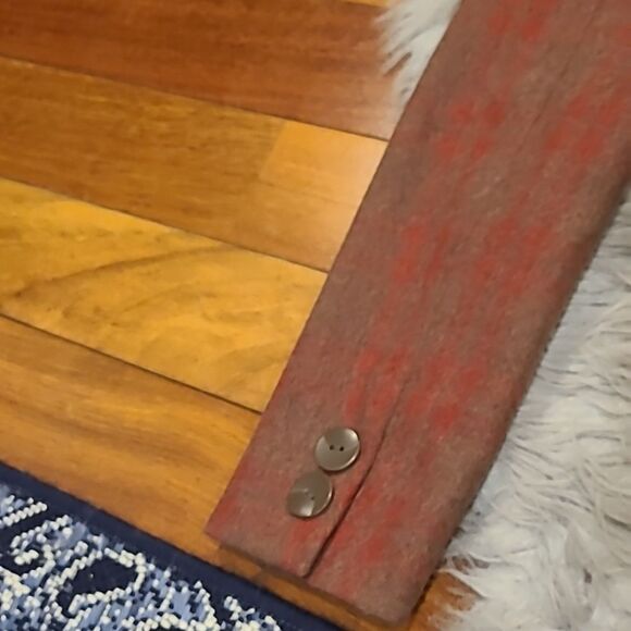 Tulle anthropologie wool brown and red plaid fitted jacket size medium - Picture 6 of 8